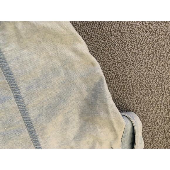 PCC Men's Vintage Denim Shirt Light Wash Button Down Long Sleeve - Picture 10 of 16